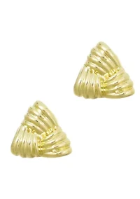 14k Gold Plated Statement Triangle Stud Earrings