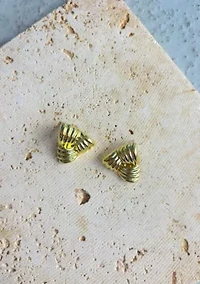 14k Gold Plated Statement Triangle Stud Earrings