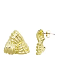 14k Gold Plated Statement Triangle Stud Earrings