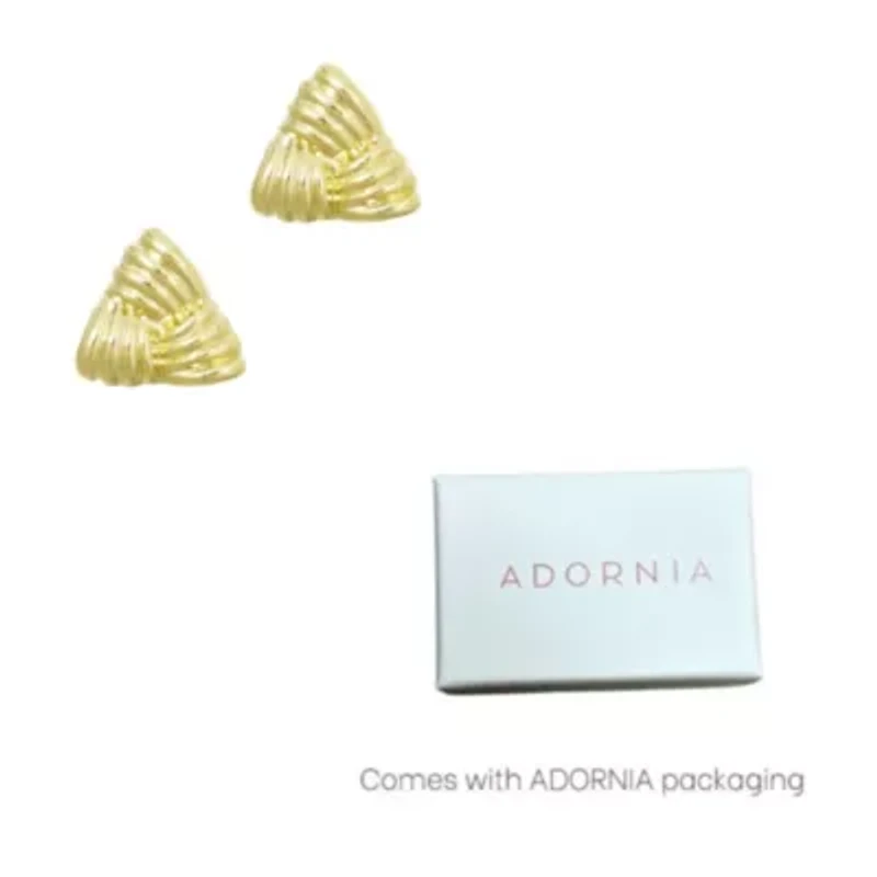 14k Gold Plated Statement Triangle Stud Earrings