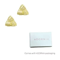 14k Gold Plated Statement Triangle Stud Earrings