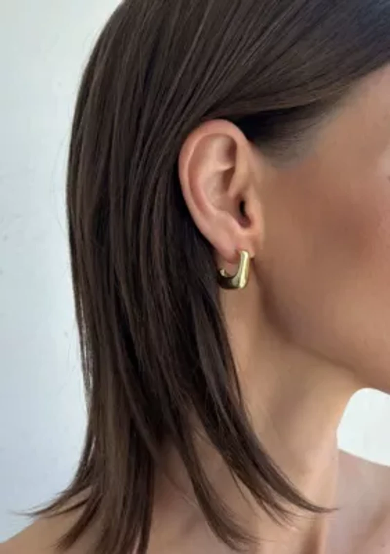14k Gold Plated Chunky 3-Piece Hoop Earring Set