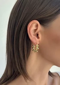 14k Gold Plated Lightweight Coil Hoop Earrings