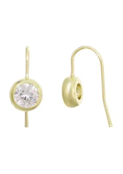 14k Gold Plated Lollipop Crystal Drop Earrings