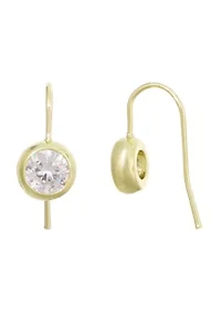 14k Gold Plated Lollipop Crystal Drop Earrings