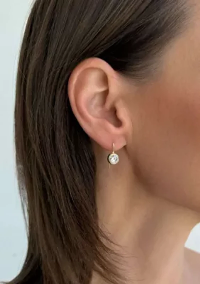 14k Gold Plated Lollipop Crystal Drop Earrings
