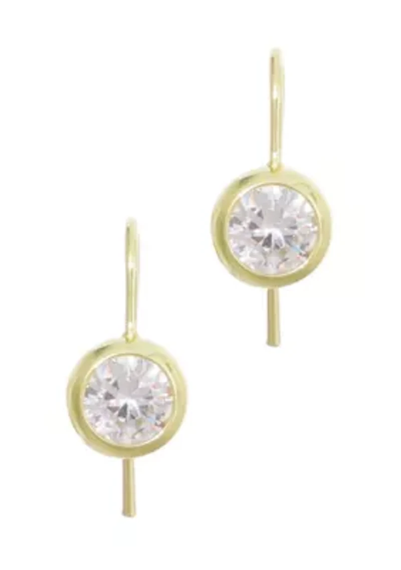 14k Gold Plated Lollipop Crystal Drop Earrings