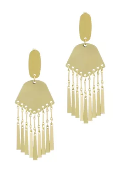 Gold Plated Drop Statement Earrings
