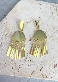 Gold Plated Drop Statement Earrings