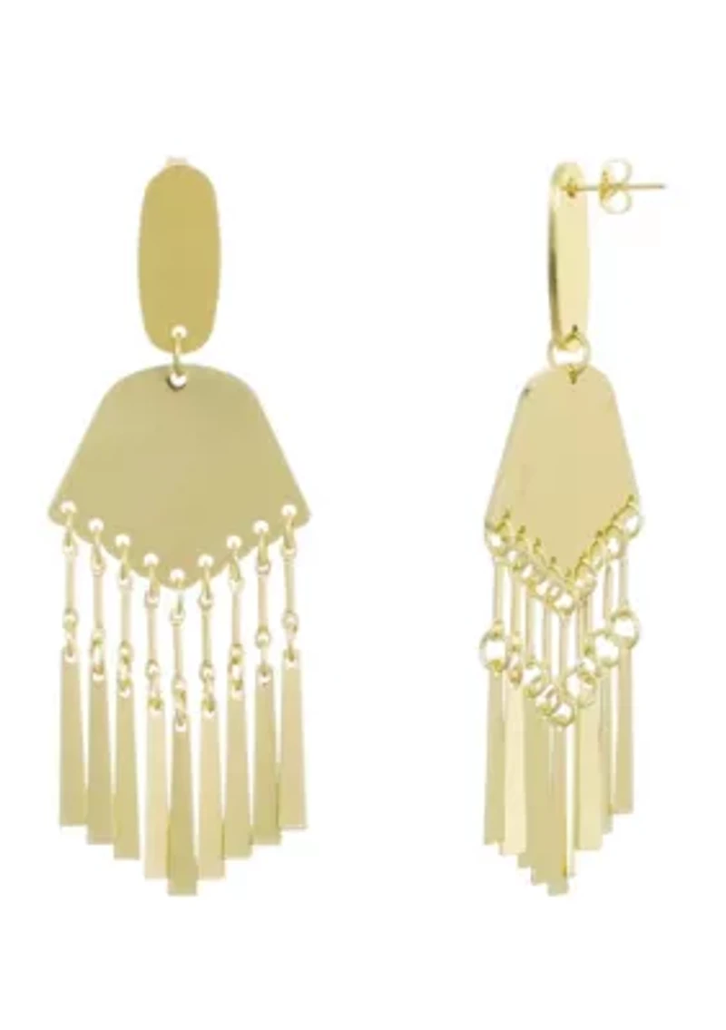 Gold Plated Drop Statement Earrings