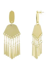 Gold Plated Drop Statement Earrings