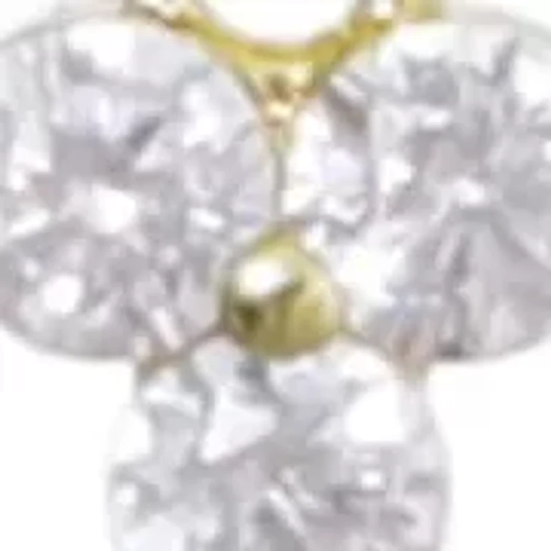 14k Gold Plated CZ Huggie Hoop and Chain Wrap 2-Piece Earring Set
