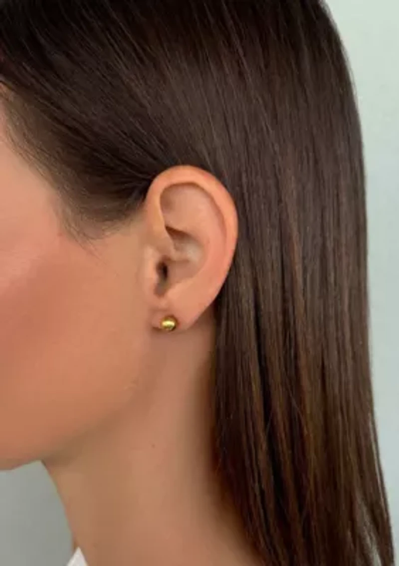 5mm Freshwater Pearl and 18K Gold Ball Stud Earring Set