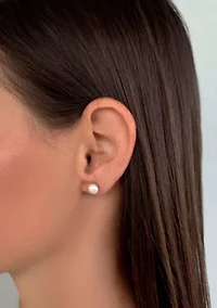 5mm Freshwater Pearl and 18K Gold Ball Stud Earring Set