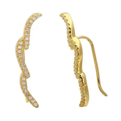 14k Gold Plated Wave Climber Earrings