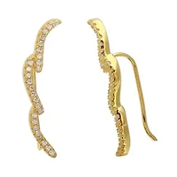 14k Gold Plated Wave Climber Earrings
