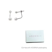Tarnish Resistant Rhodium Plated Freshwater Pearl Jacket Earrings