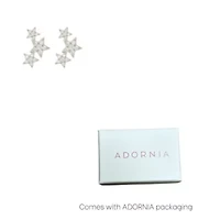 Rhodium Plated Shooting Star Stud Earrings