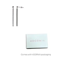 Rhodium Plated Crystal Linear Drop Earrings
