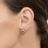 Rhodium Plated Knot Stud Earrings