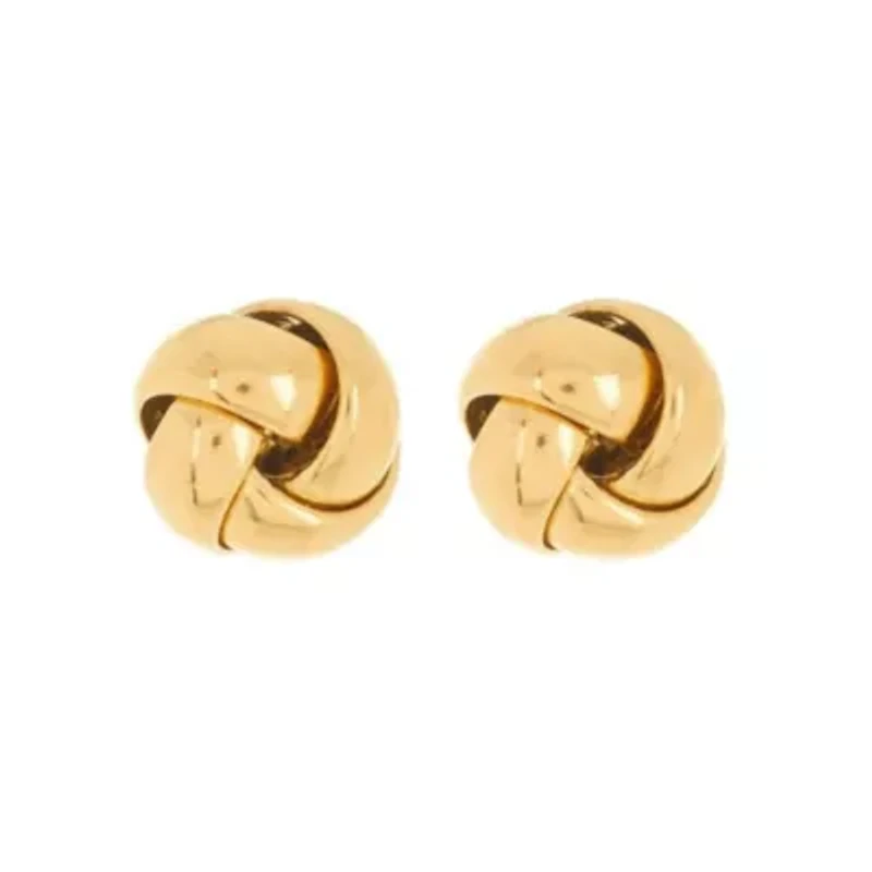 14k Gold Plated Knot Stud Earrings