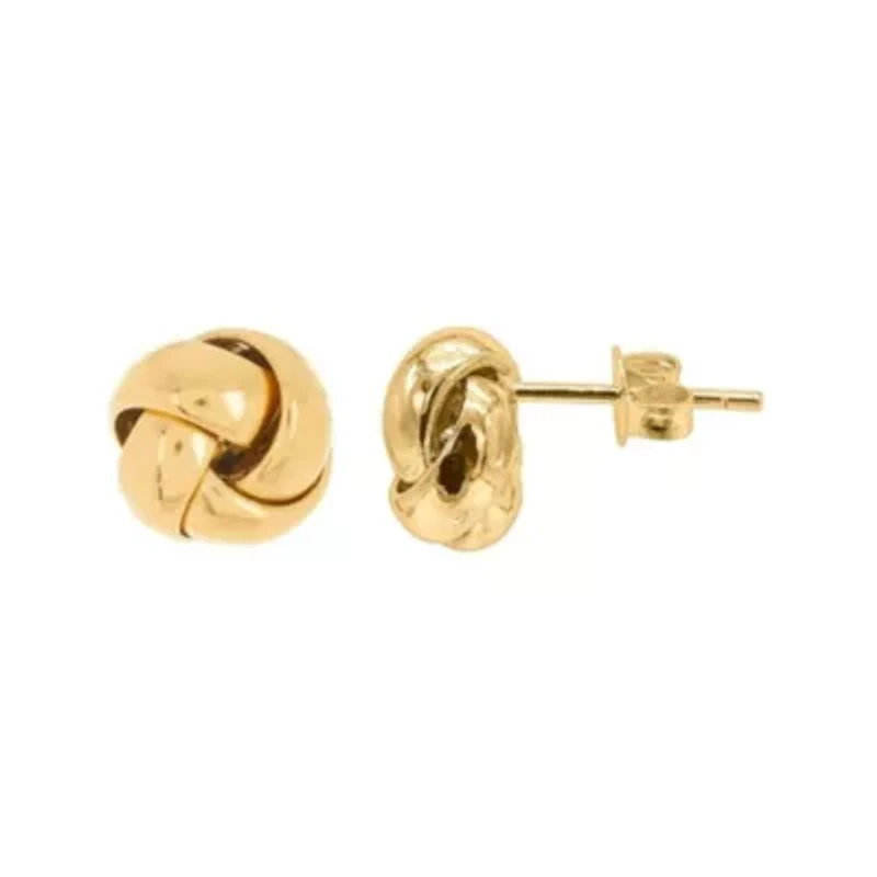 14k Gold Plated Knot Stud Earrings
