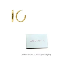 Tarnish Resistant 14k Gold Plated Flat Hoop Earrings