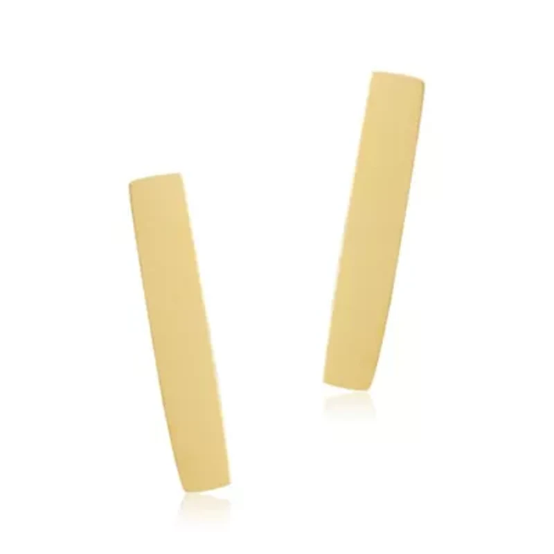 Tarnish Resistant 14k Gold Plated Bar Studs