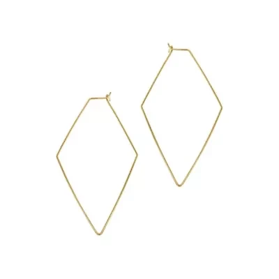 Tarnish Resistant 14k Gold Plated Geometric Hoop Earrings