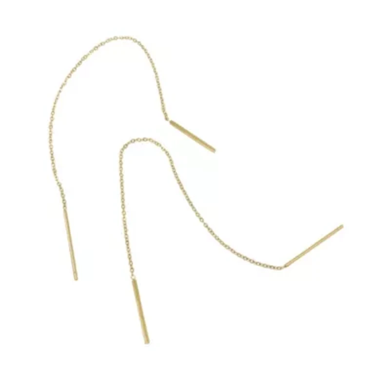 Tarnish Resistant 14k Gold Plated Threader Earrings