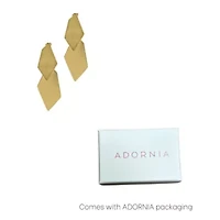14k Gold Plated Diamond Shape Drop Earrings