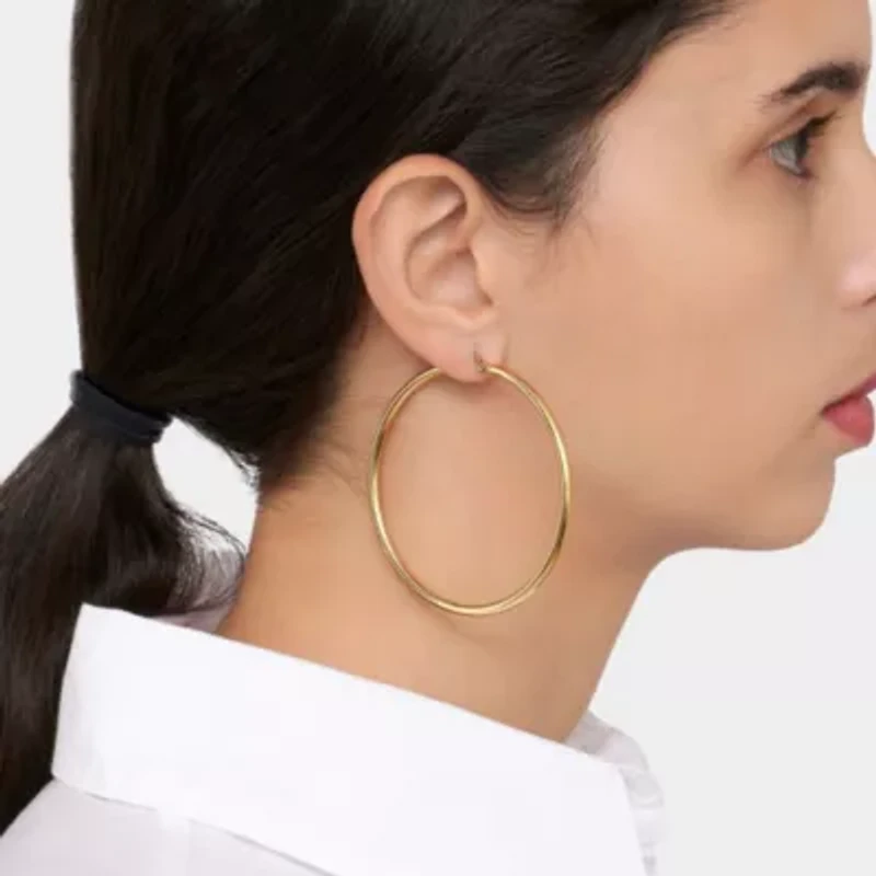 Tarnish Resistant 14k Gold Plated Hoop Earring Set