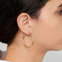 Tarnish Resistant 14k Gold Plated Hoop Earring Set
