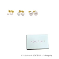 14k Gold Plated Freshwater Pearl Stud Set