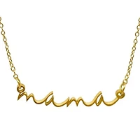 Tarnish Resistant 14k Gold Plated Cursive Mama Necklace