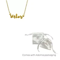 Tarnish Resistant 14k Gold Plated Cursive Sister Necklace