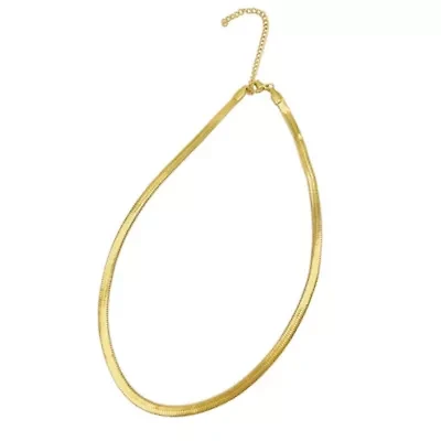 Tarnish Resistant 14k Gold Plated Snake HerringboneChain