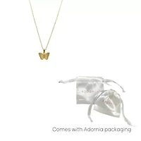 Tarnish Resistant 14k Gold Plated Butterfly Pendant Necklace
