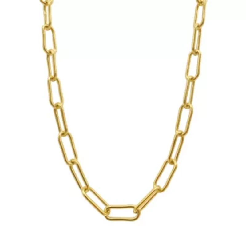 Tarnish Resistant 14k Gold Plated Wide Chunky Paper Clip Chain