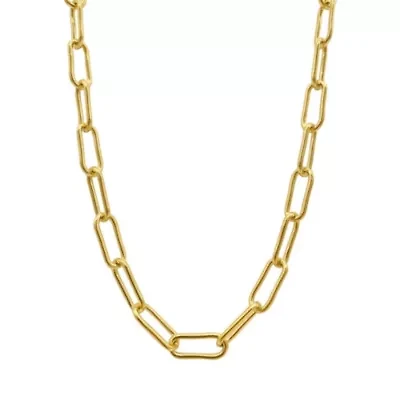 Tarnish Resistant 14k Gold Plated Wide Chunky Paper Clip Chain