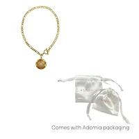14k Gold Plated Mother of Pearl Disc Toggle Necklace