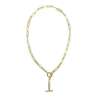 Tarnish Resistant 14k Gold Plated Slide Thru Paper Clip Chain Lariat