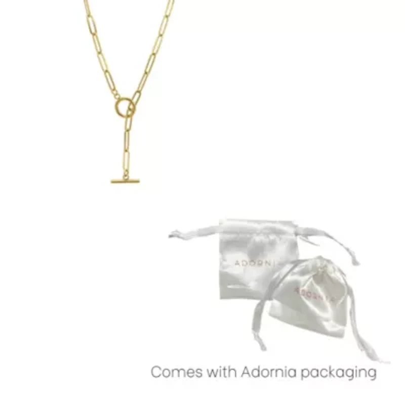 Tarnish Resistant 14k Gold Plated Slide Thru Paper Clip Chain Lariat