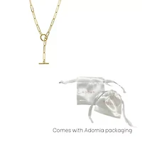 Tarnish Resistant 14k Gold Plated Slide Thru Paper Clip Chain Lariat
