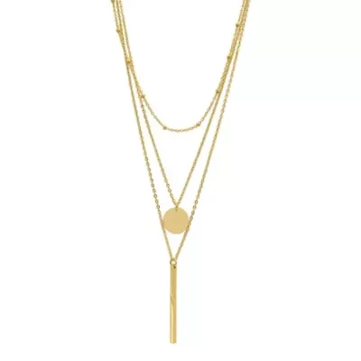 Tarnish Resistant 14k Gold Plated Layered Pendant Necklace Set