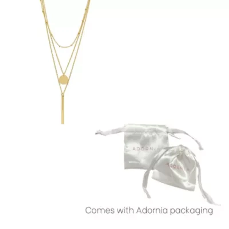 Tarnish Resistant 14k Gold Plated Layered Pendant Necklace Set
