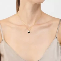 14k Gold Plated Black Clover Necklace