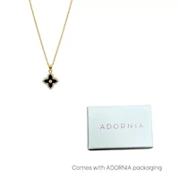 14k Gold Plated Black Clover Necklace