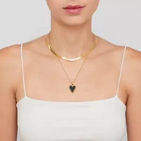 Tarnish Resistant 14k Gold Plated Black Heart Necklace