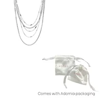 Rhodium Plated Layered Tennis Necklace